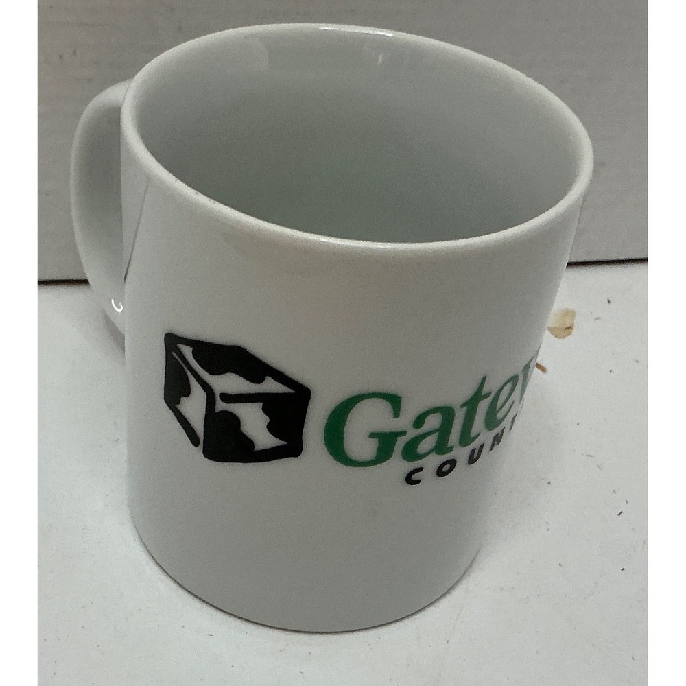 Gateway Country Vintage Coffee‎ Mug Cow Spot Logo White Ceramic Tech Promo